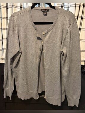 Bydesign Classic Gray Button Cardigan With Enamel Filled Metal Buttons. Size XL.